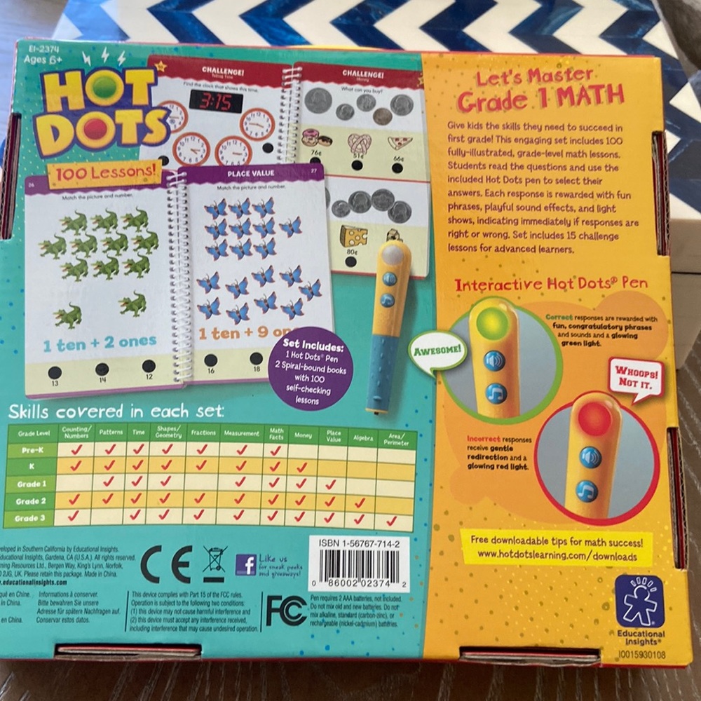 Hot Dots First Grade Math Practice Educational Cards Interactive Pen System - Picture 4 of 10